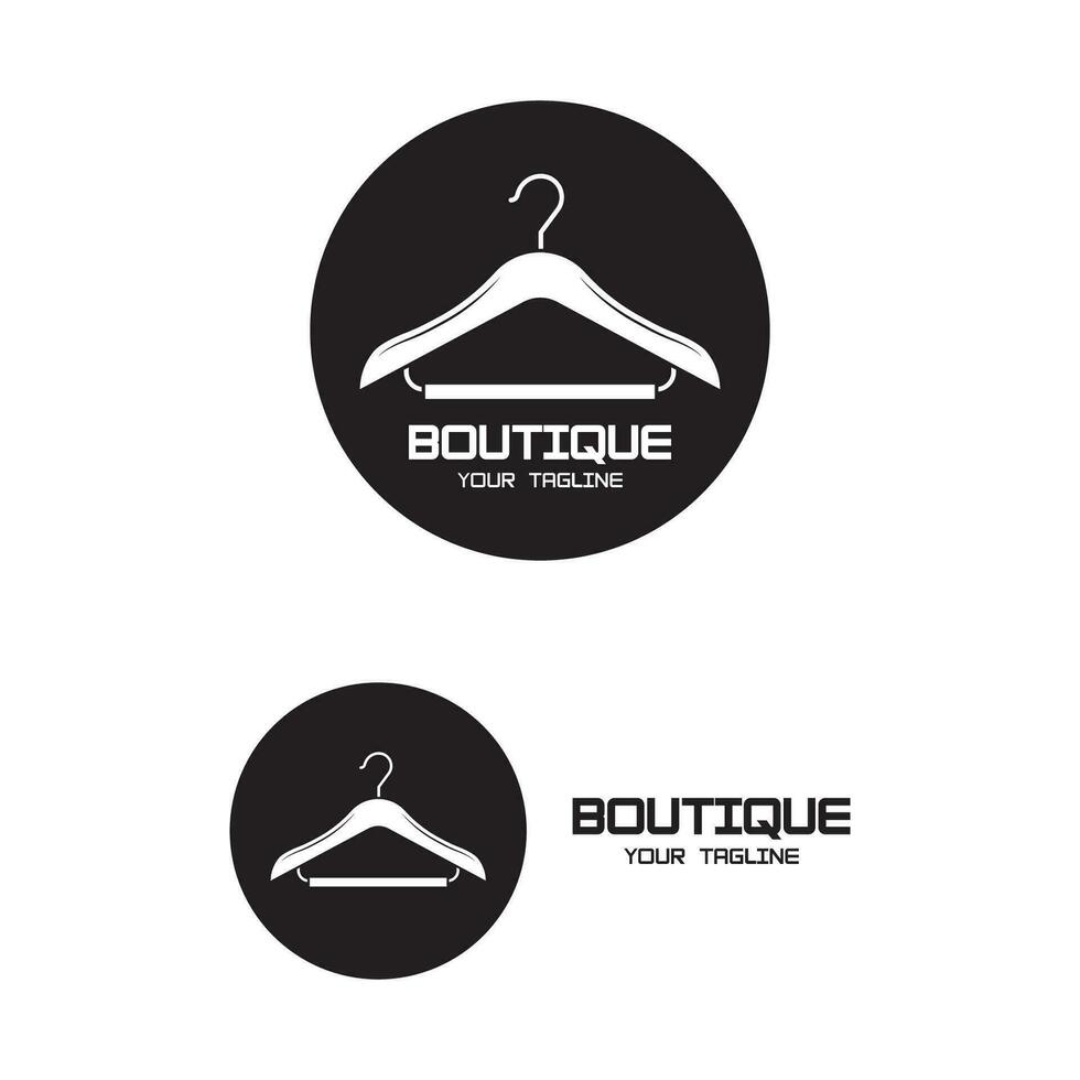 Simple clothes hanger logo design with creative idea vector