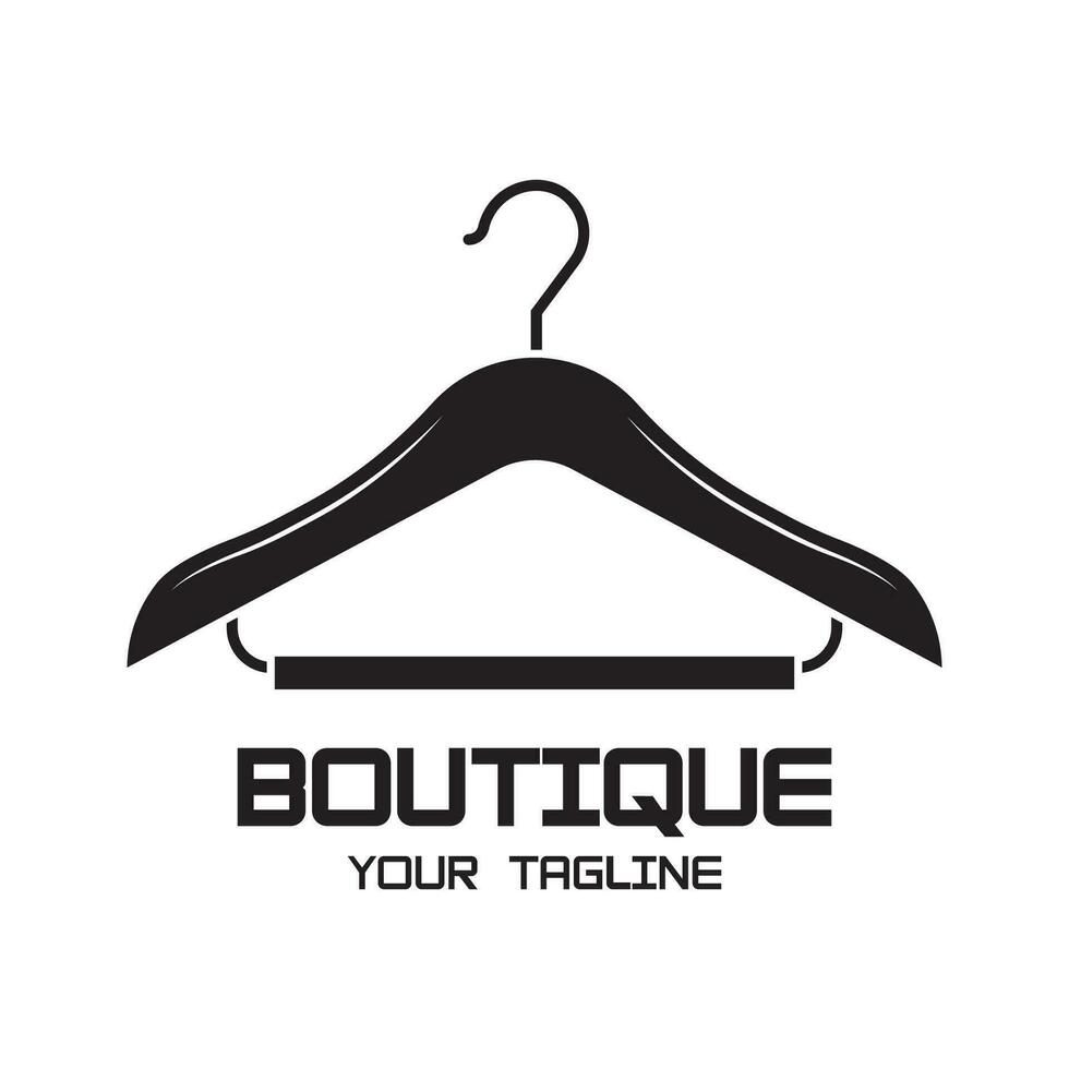 Simple clothes hanger logo design with creative idea vector