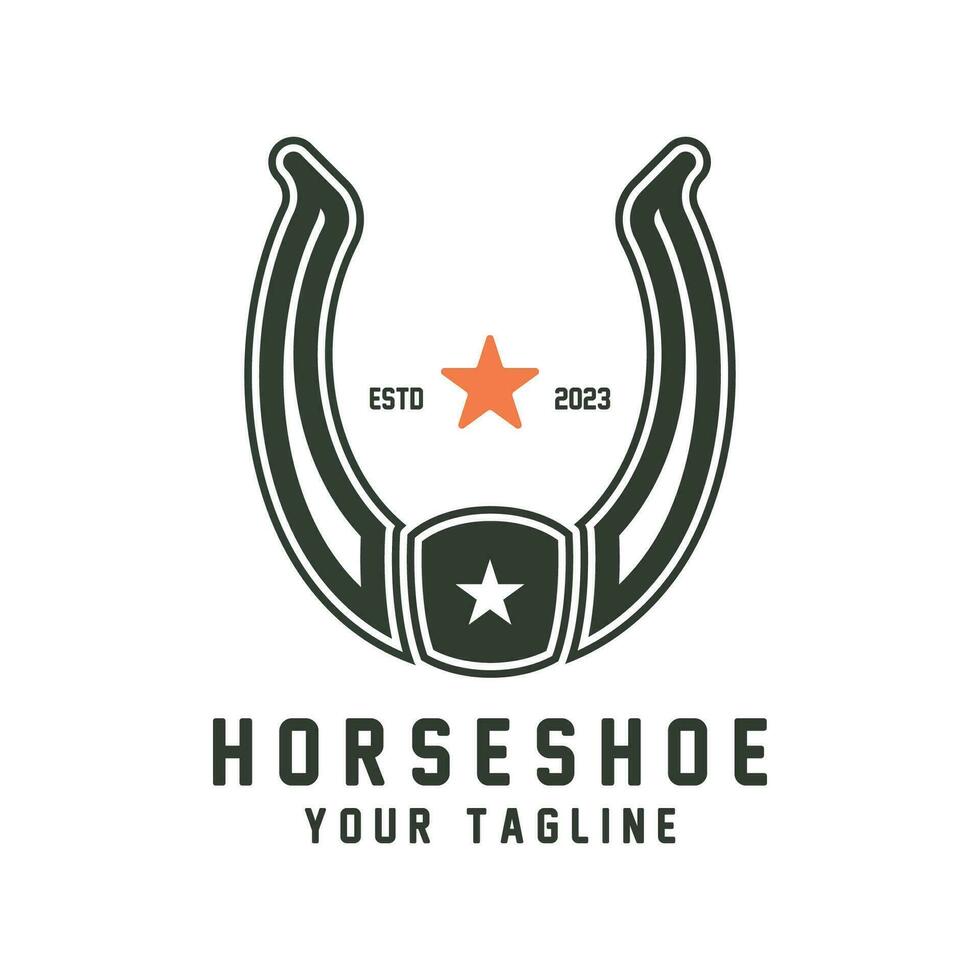 blacksmith horseshoe stable logo vector illustration design