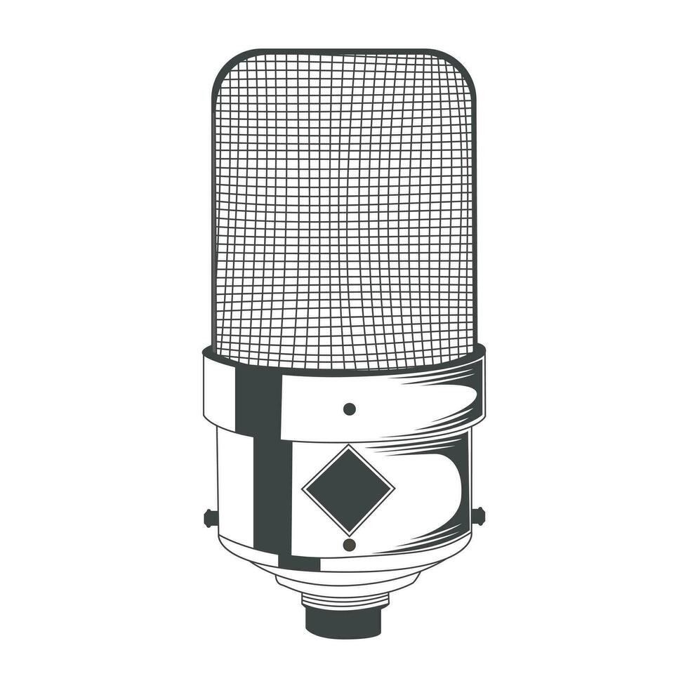 Retro microphone Stock vector Illustration