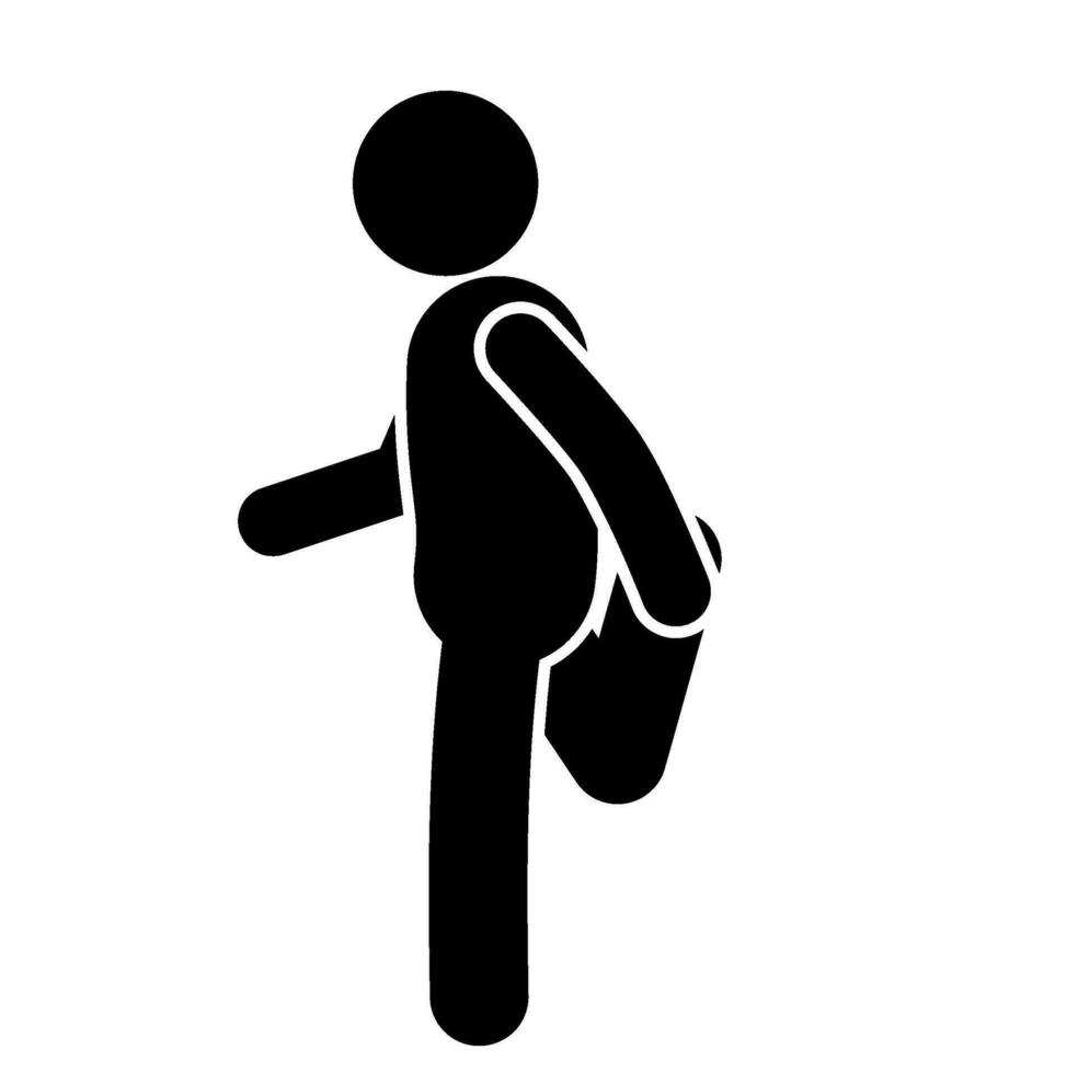Collection of simple black silhouettes of people doing warm-ups and gymnastics on a white background. vector