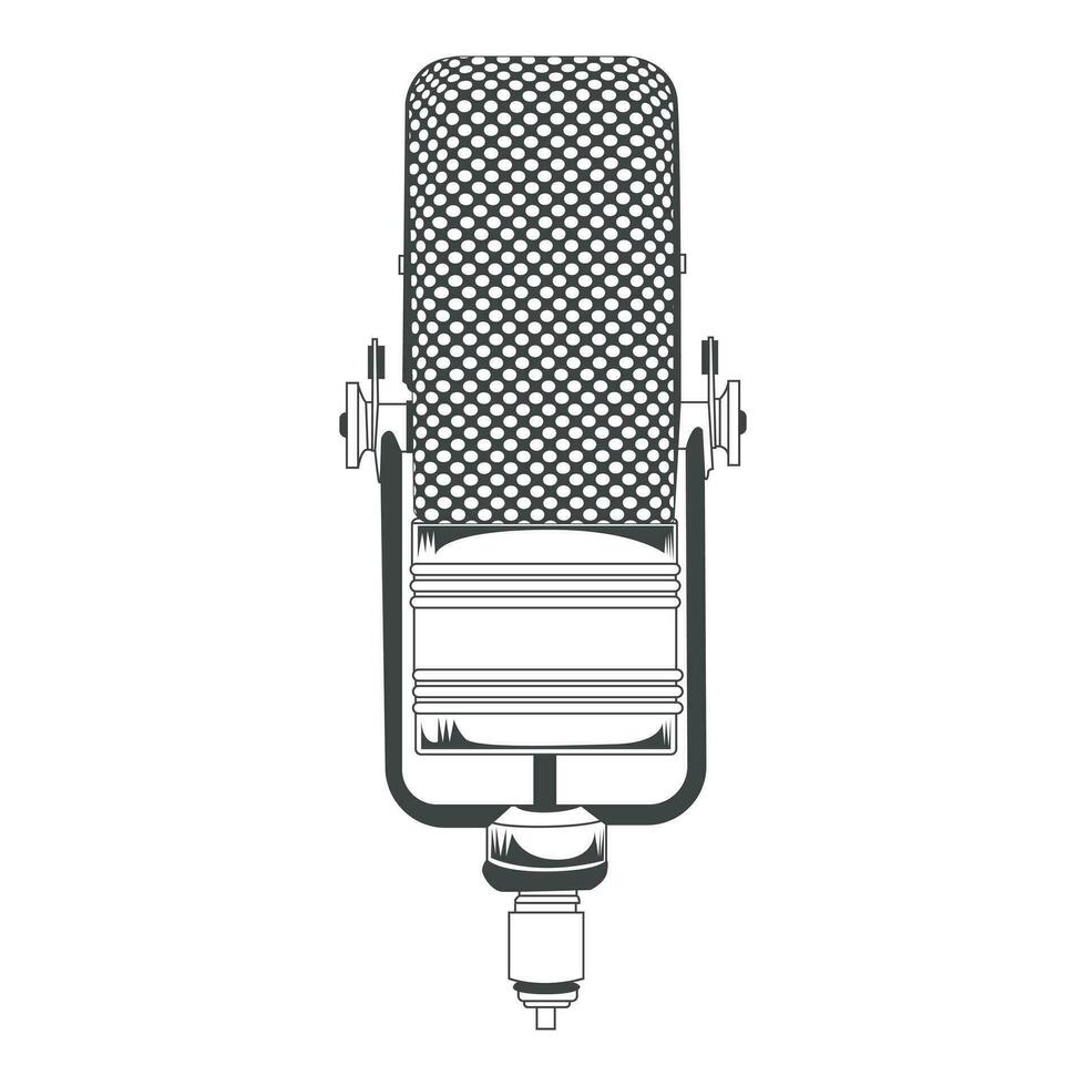 Retro microphone Stock vector Illustration