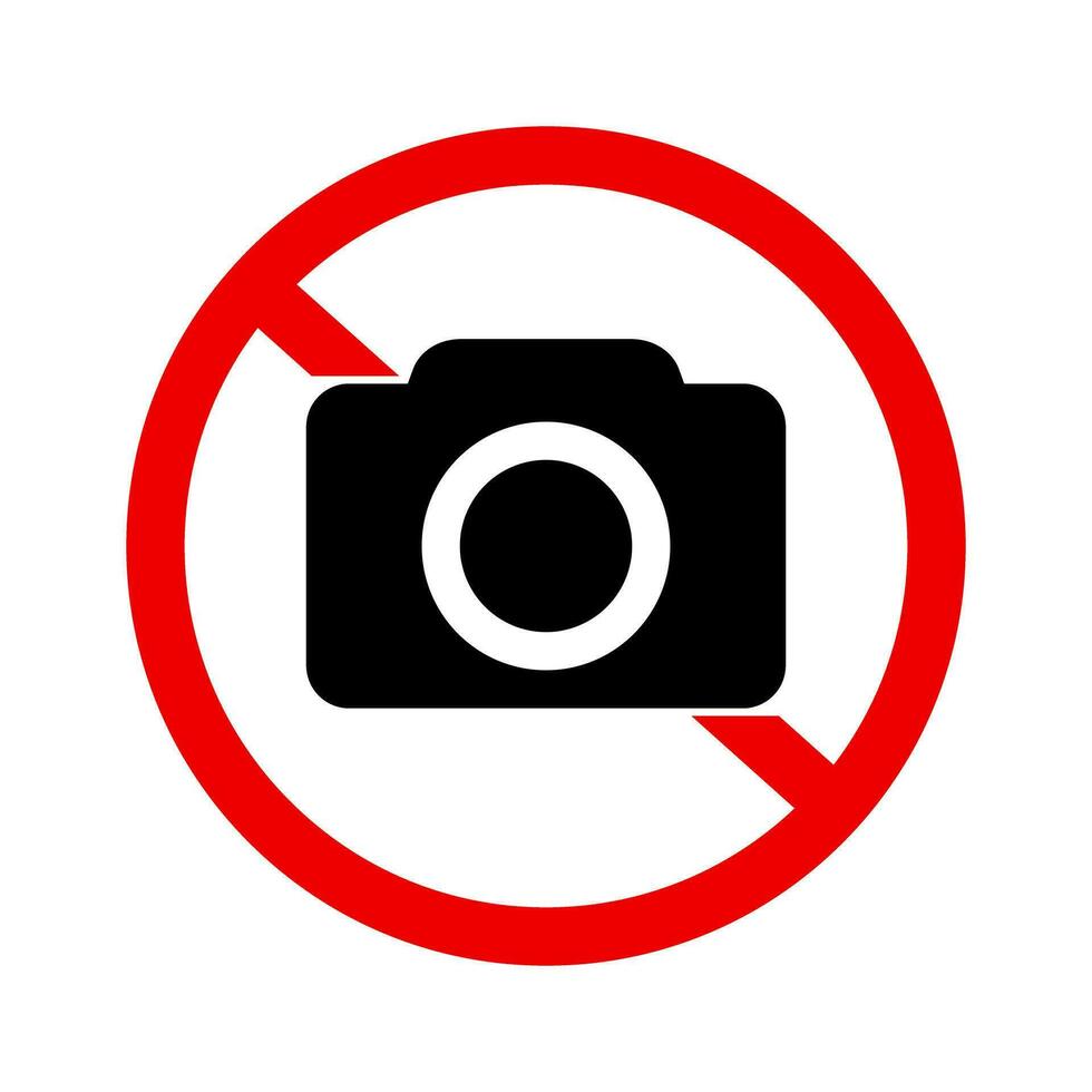 No camera shooting and no camera allowed. Vector. vector