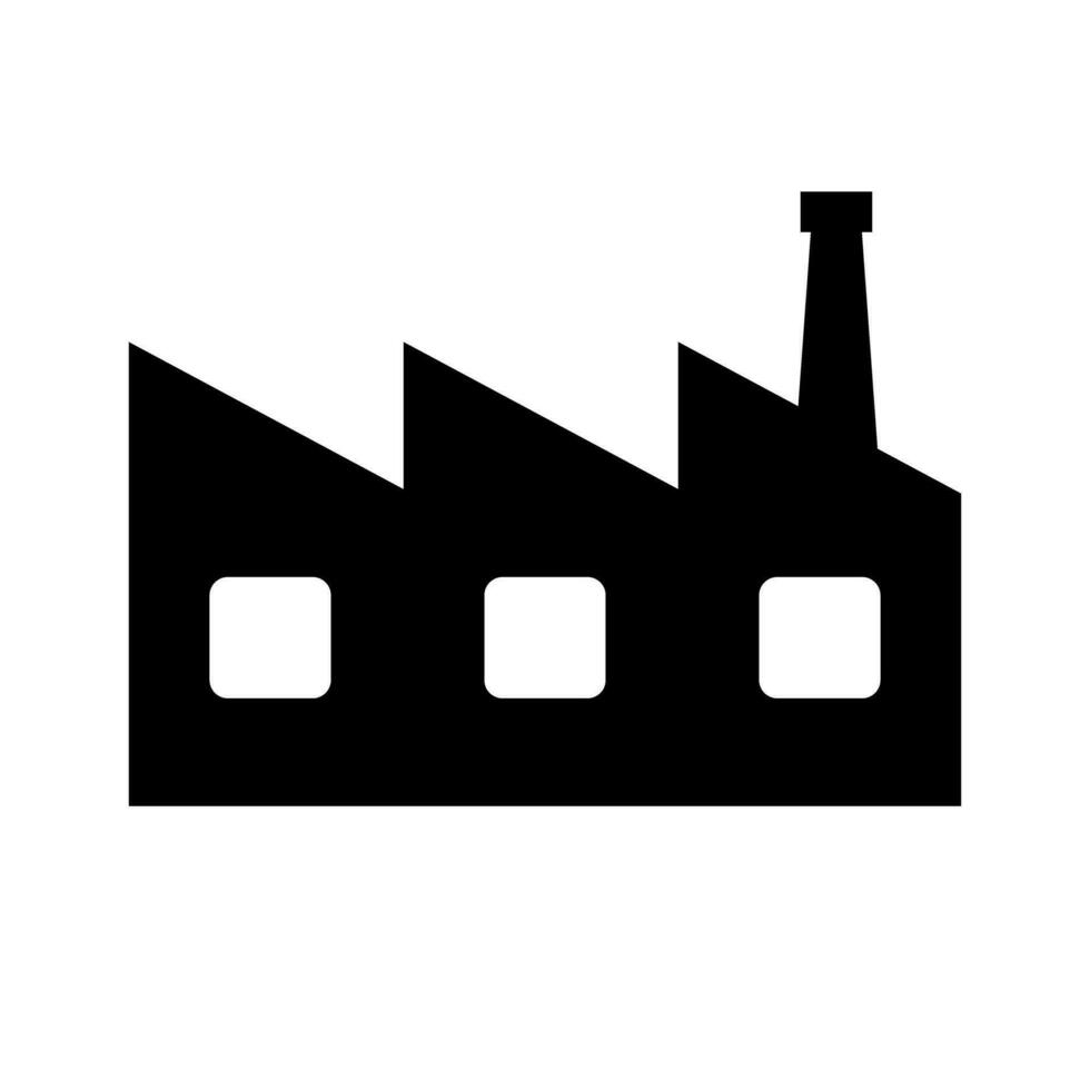 Factory silhouette icon. Manufacturing industry. Vector. vector