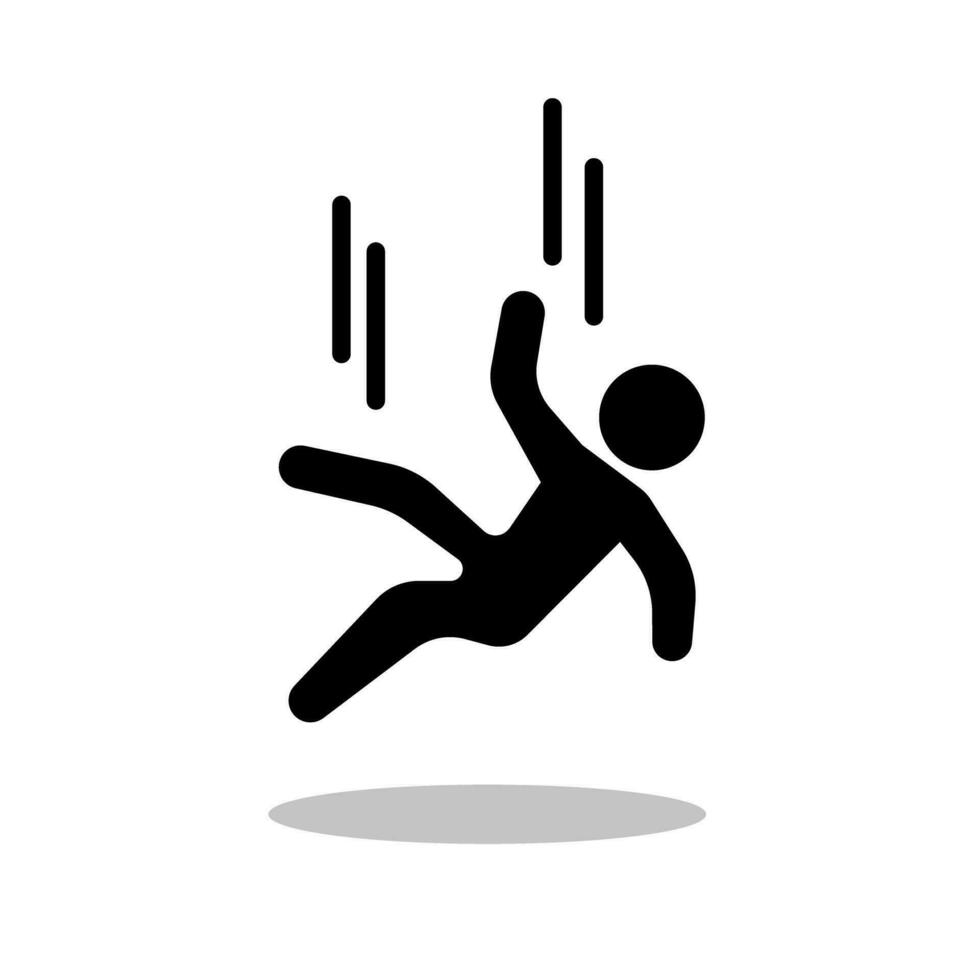 Falling person silhouette icon. Vector. vector