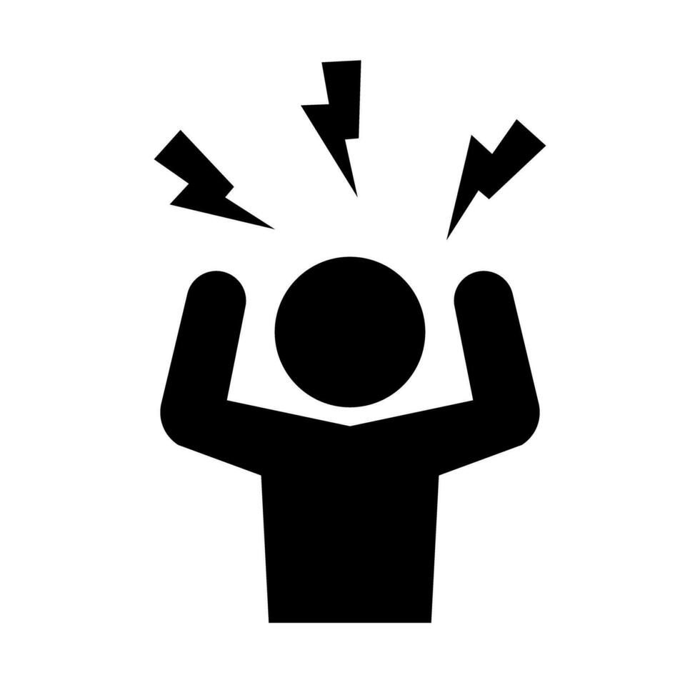 Angry person silhouette icon. Vector. vector