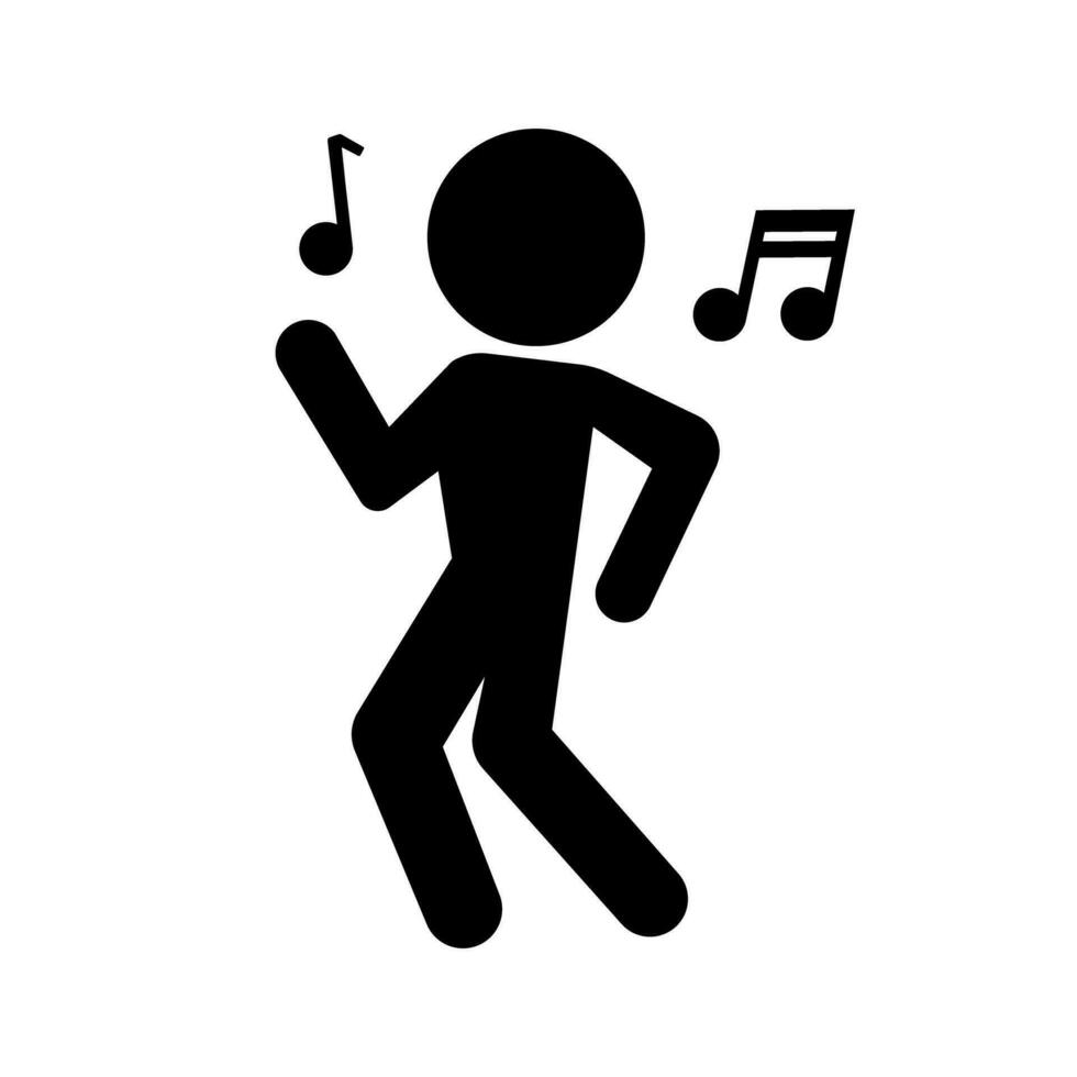 Person silhouette icon dancing happily. Vector. vector