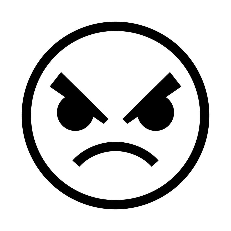 Simple angry face icon. Vector. vector