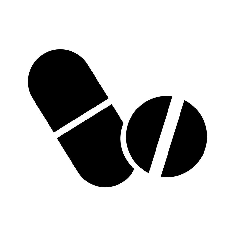 Medical capsule and pill silhouette icon set. Vector. vector