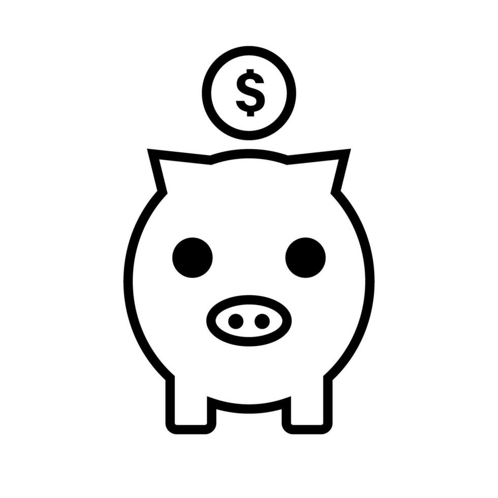 Dollar coin and piggy bank icon. Vector. vector
