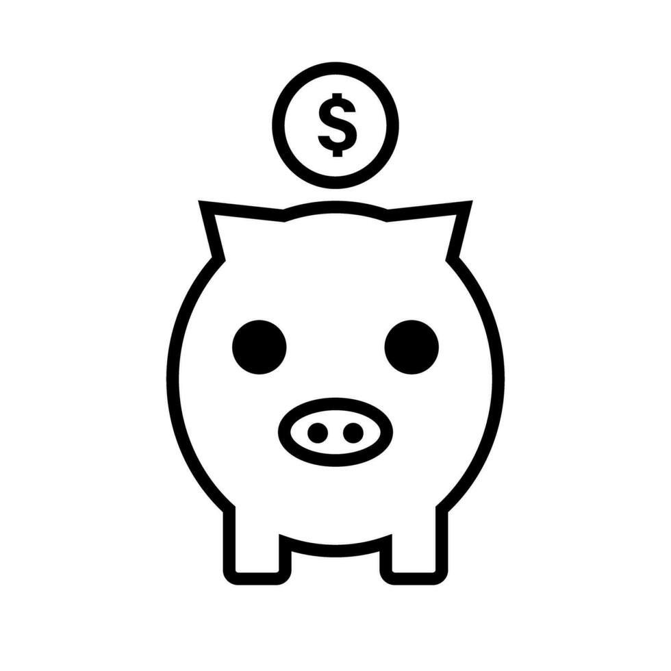 dólar moneda y cerdito banco icono. vector. vector