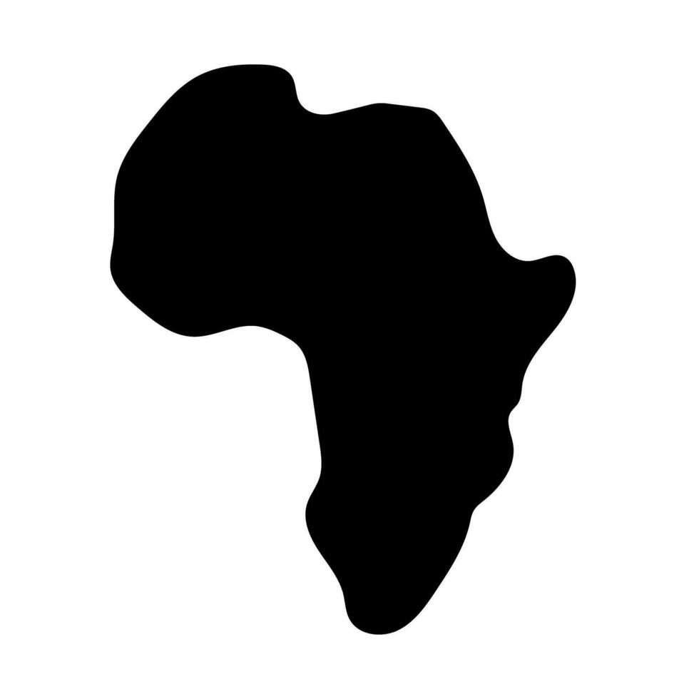 Simple African continent map silhouette icon. Vector. vector