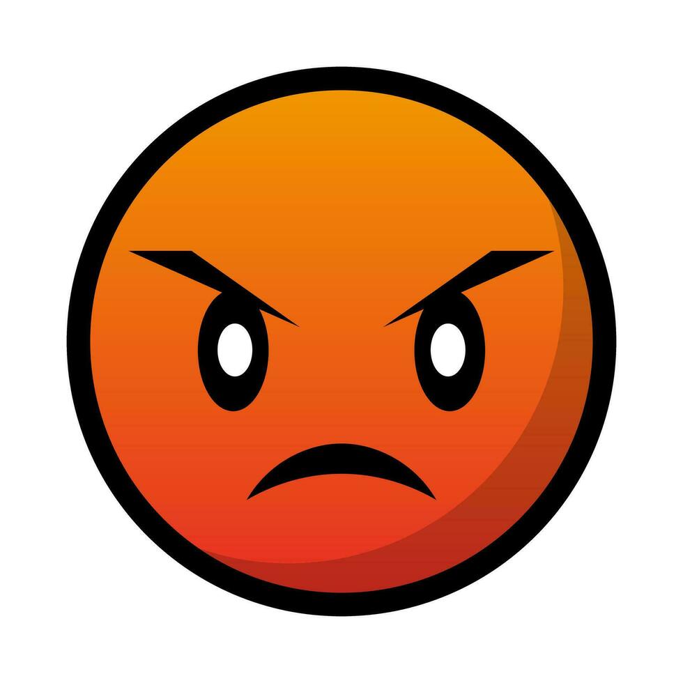 Pop angry face emoji. Vector. vector