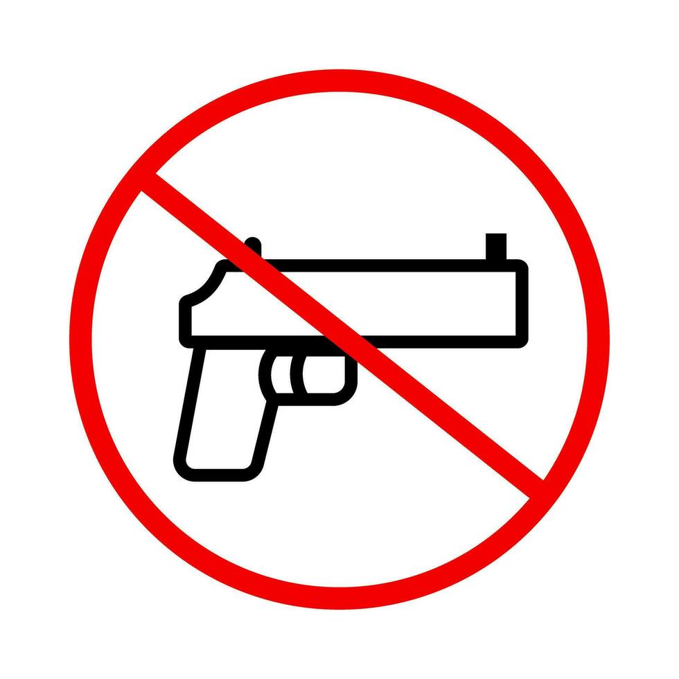 No pistola signo. pistola leyes y reglamentos pistola utilizar prohibido. vector. vector