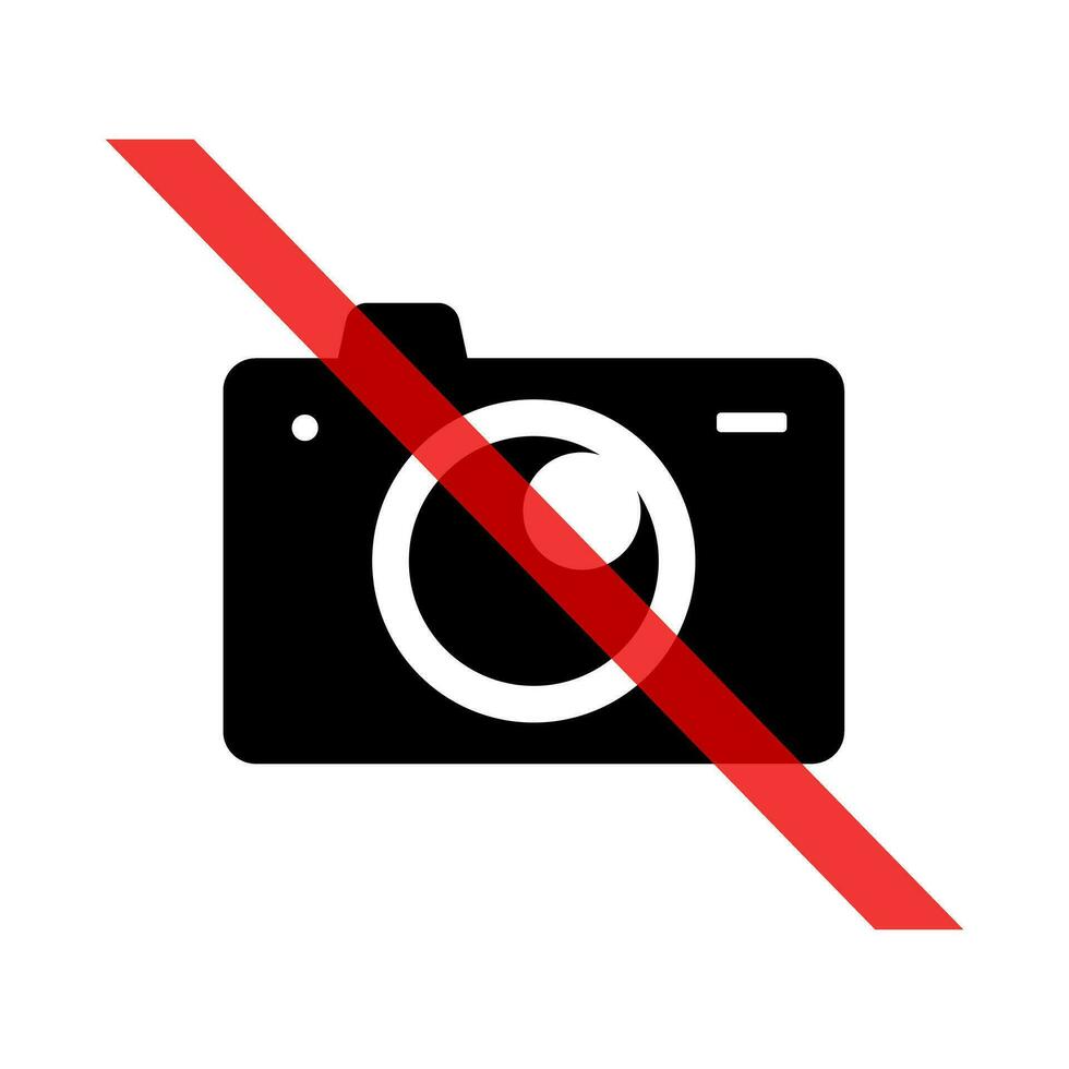 Camera flash photography prohibition silhouette icon. Vector. 34857171