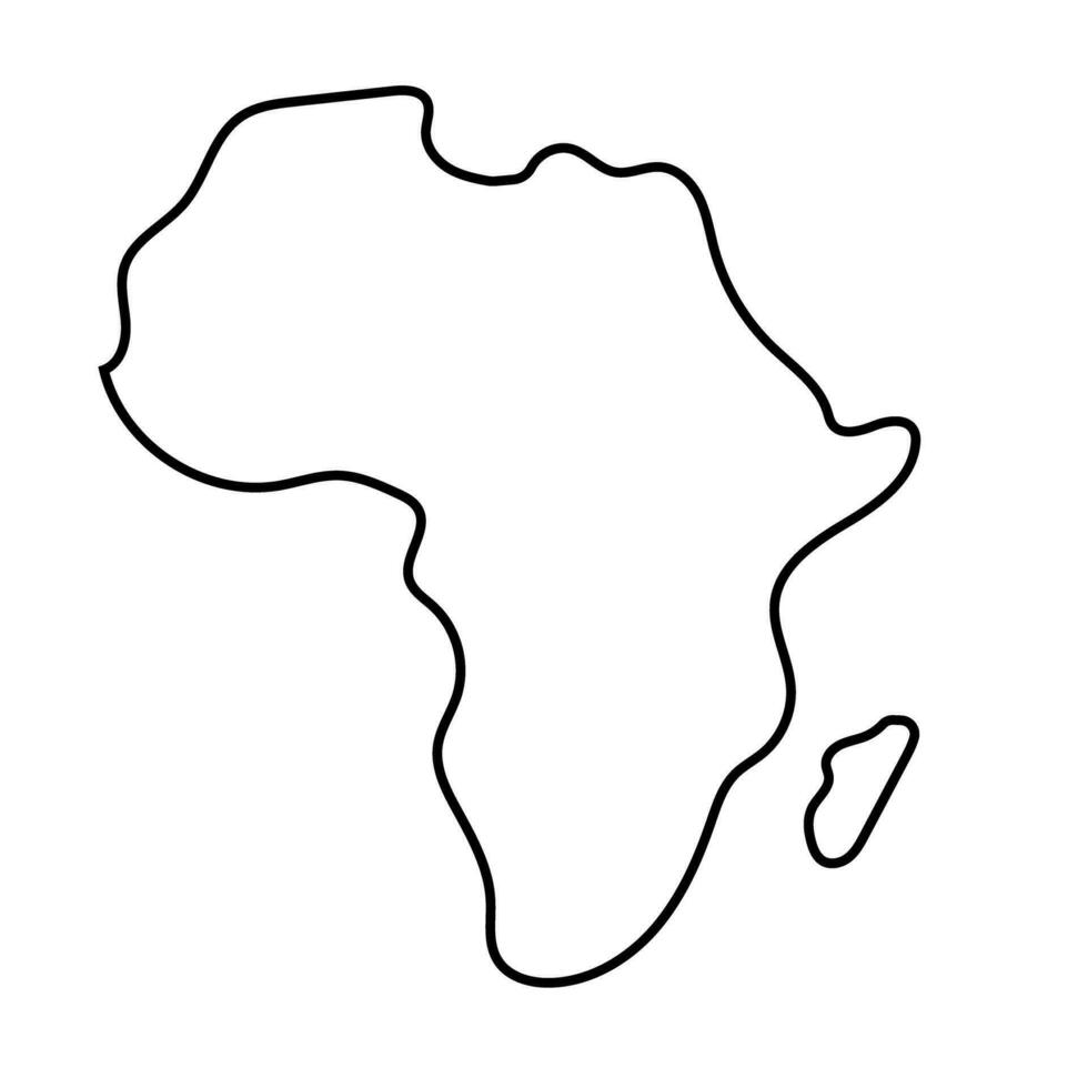 Simple African continent map line icon. Vector. vector