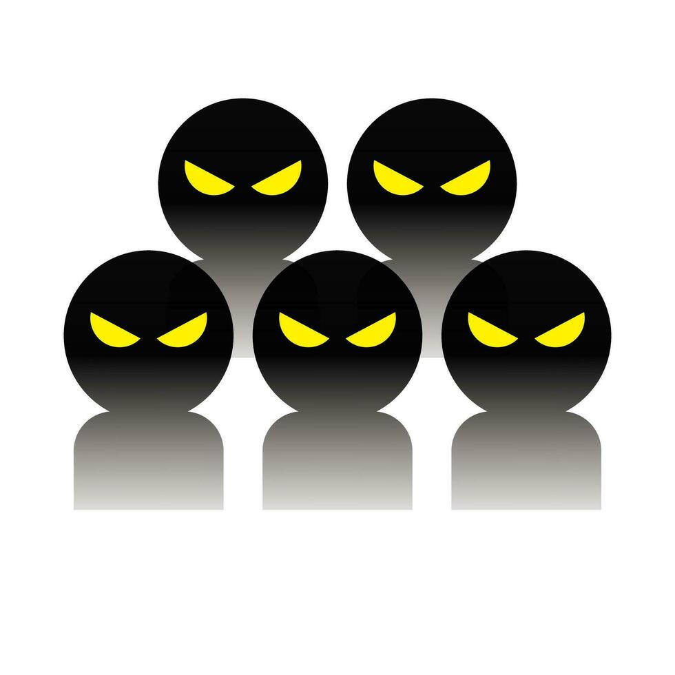 Suspicious people group icon. Vector. vector