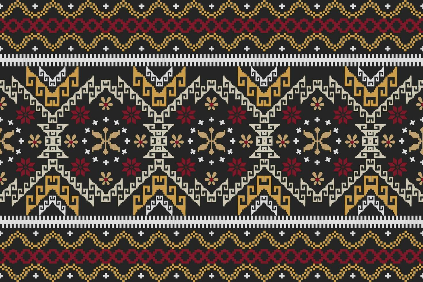 Beautiful seamless cross stitch pattern.geometric ethnic oriental pattern traditional background.Aztec style,abstract,vector,illustration.design for texture,fabric,clothing,wrapping,decoration,carpet. vector