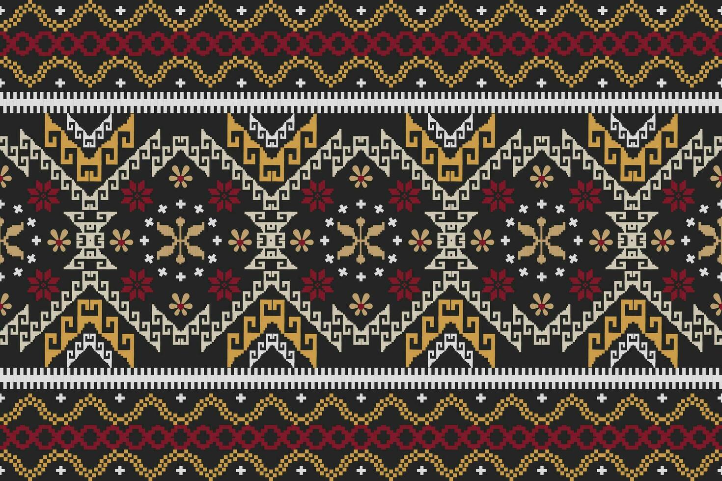 Beautiful seamless cross stitch pattern.geometric ethnic oriental pattern traditional background.Aztec style,abstract,vector,illustration.design for texture,fabric,clothing,wrapping,decoration,carpet. vector