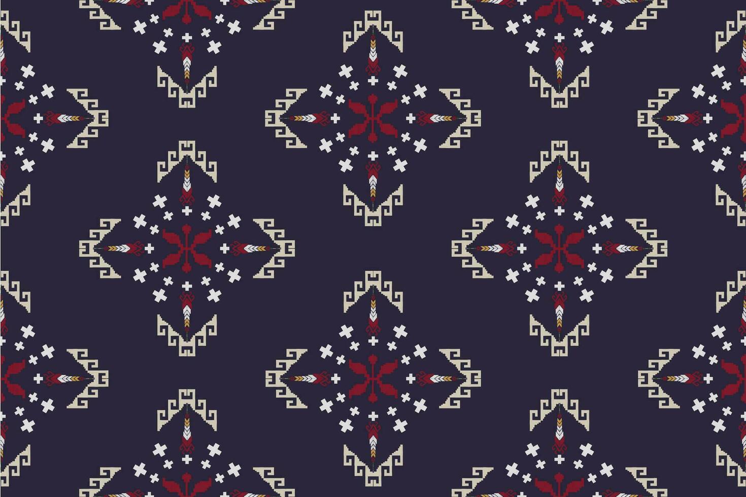 Beautiful seamless cross stitch pattern.geometric ethnic oriental pattern traditional background.Aztec style,abstract,vector,illustration.design for texture,fabric,clothing,wrapping,decoration,carpet. vector