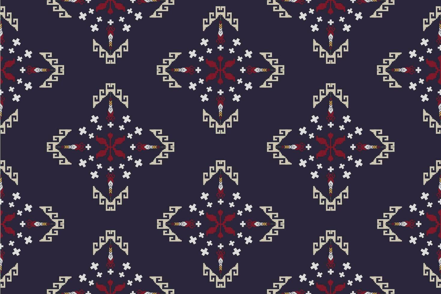 Beautiful seamless cross stitch pattern.geometric ethnic oriental pattern traditional background.Aztec style,abstract,vector,illustration.design for texture,fabric,clothing,wrapping,decoration,carpet. vector