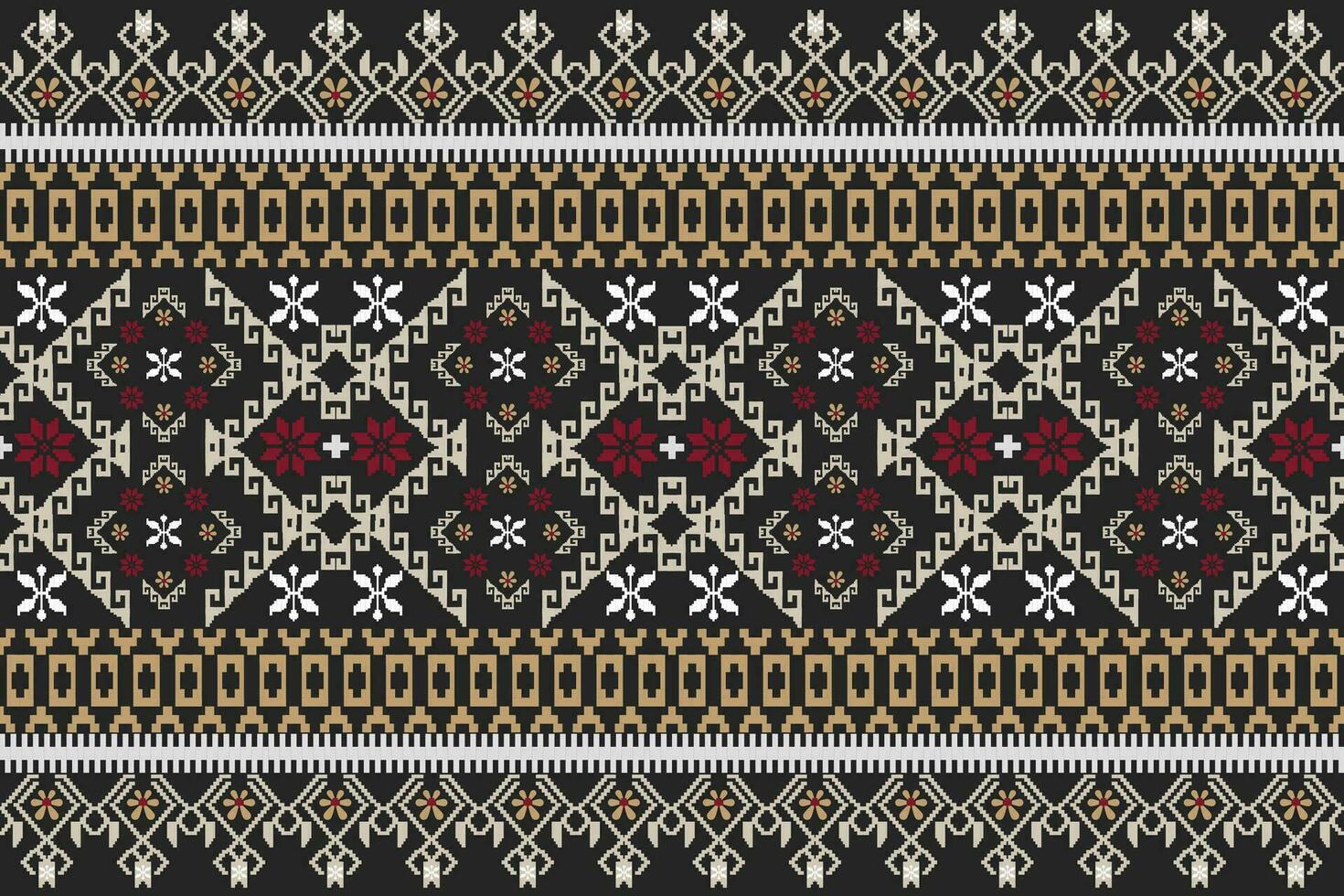 Beautiful seamless cross stitch pattern.geometric ethnic oriental pattern traditional background.Aztec style,abstract,vector,illustration.design for texture,fabric,clothing,wrapping,decoration,carpet. vector