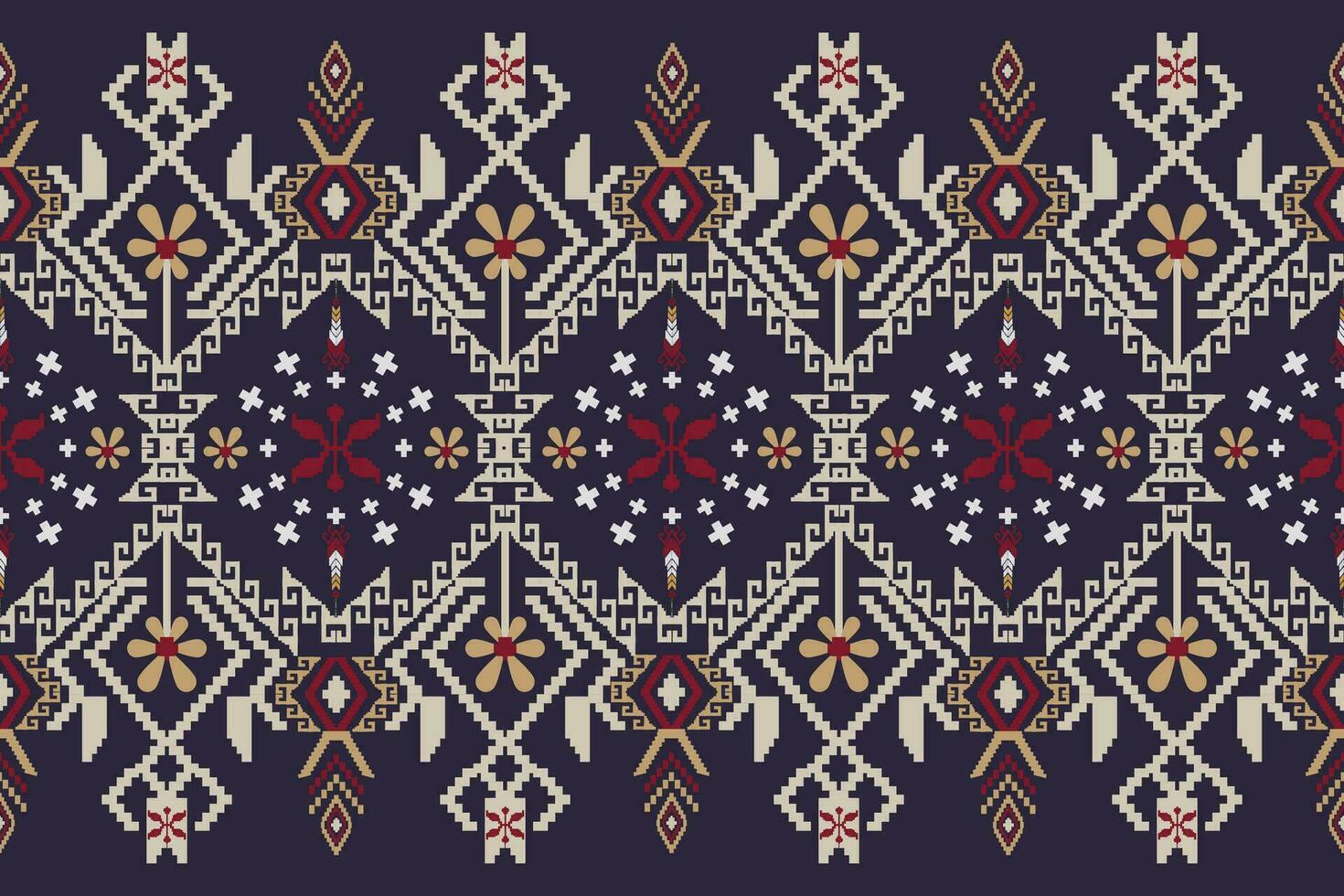 Beautiful seamless cross stitch pattern.geometric ethnic oriental pattern traditional background.Aztec style,abstract,vector,illustration.design for texture,fabric,clothing,wrapping,decoration,carpet. vector