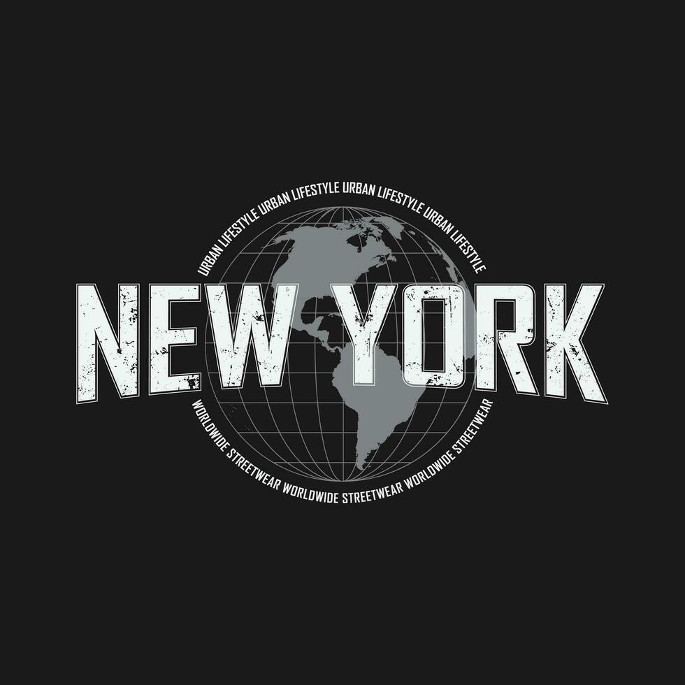 tipografía de ilustración de nueva york. perfecto para diseñar camisetas, camisetas, sudaderas con capucha, afiches, estampados vector