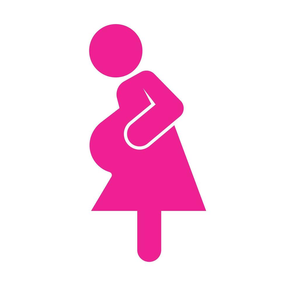 Pink pregnant woman icon. Vector. vector