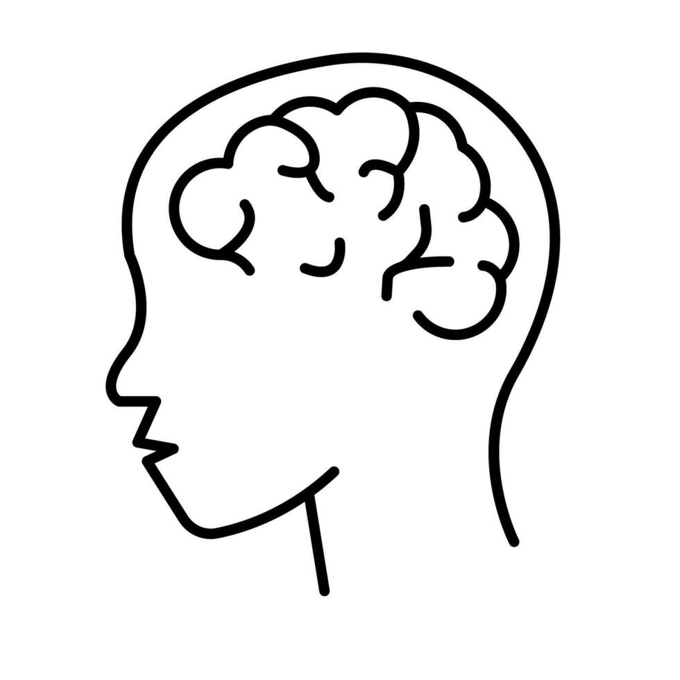 Simple human brain icon. Vector. vector