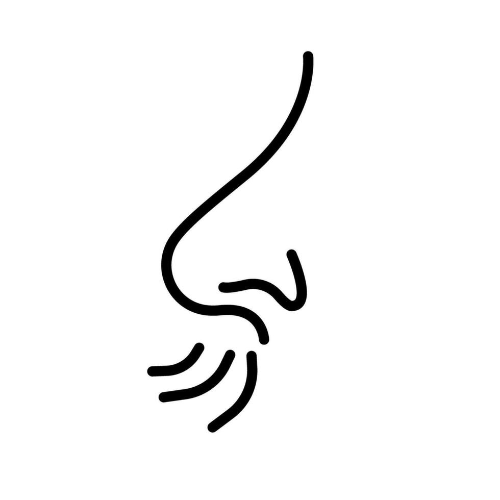 Simple nose and breath icon. Smelling nose icon. Vector. vector