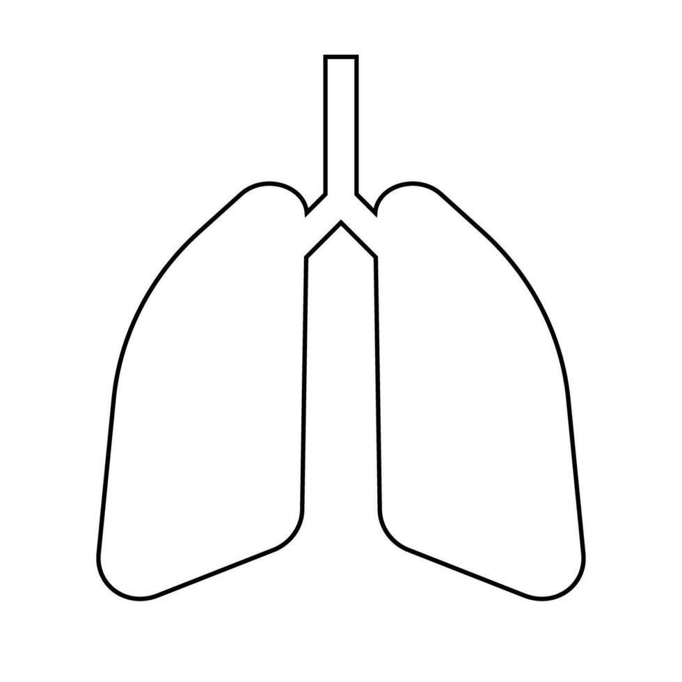 Simple lung line icon. Vector. vector