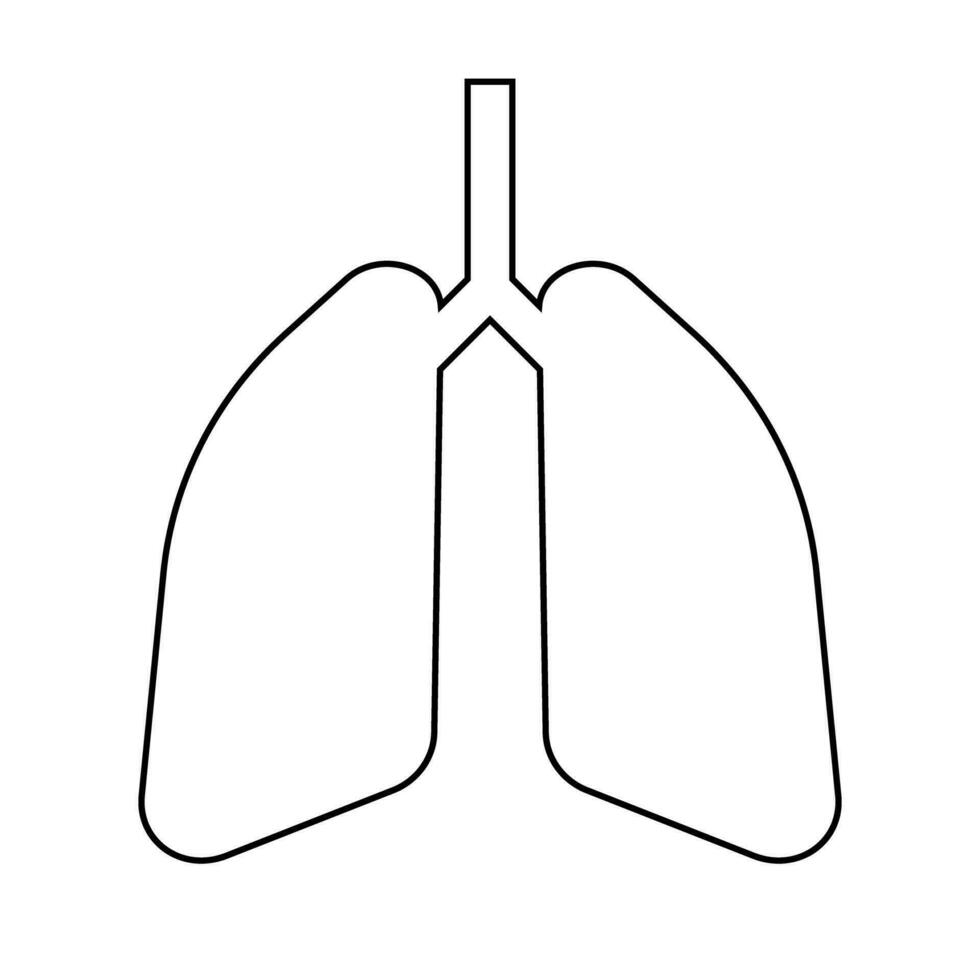 Simple lung line icon. Vector. vector