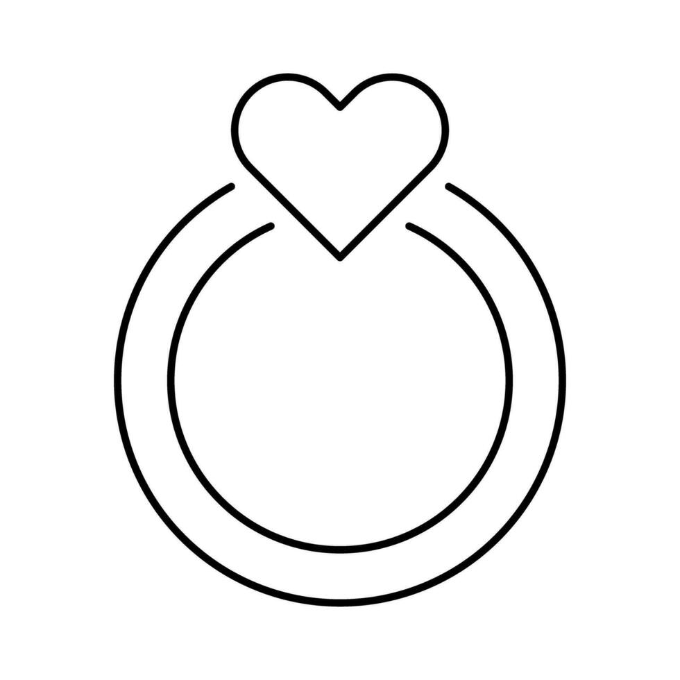 Simple heart ring icon. Vector. vector