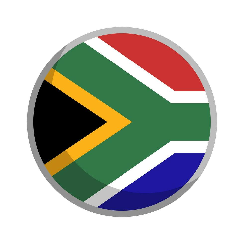 redondo sur africano bandera icono. vector. vector