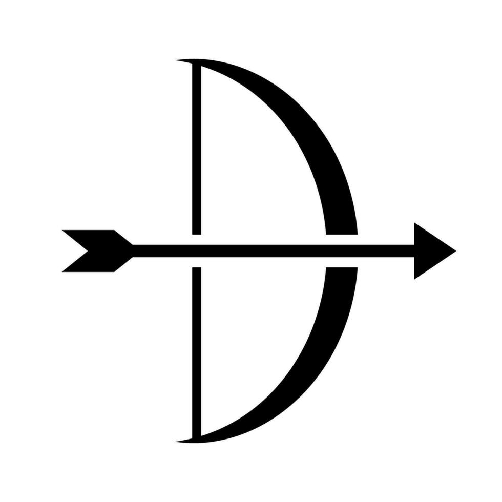Bow and arrow silhouette icon. Weapon. Vector. vector