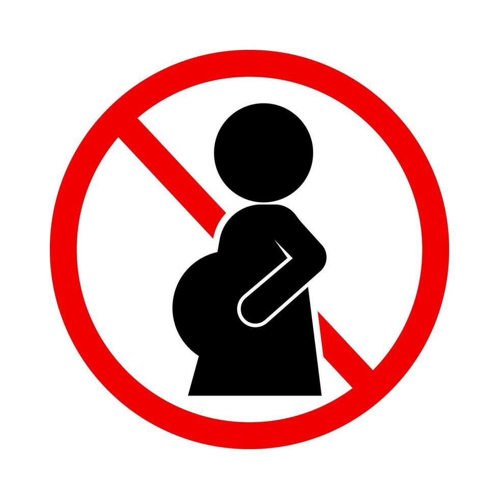 prohibido embarazada signo. precaución embarazada mujer. vector. vector