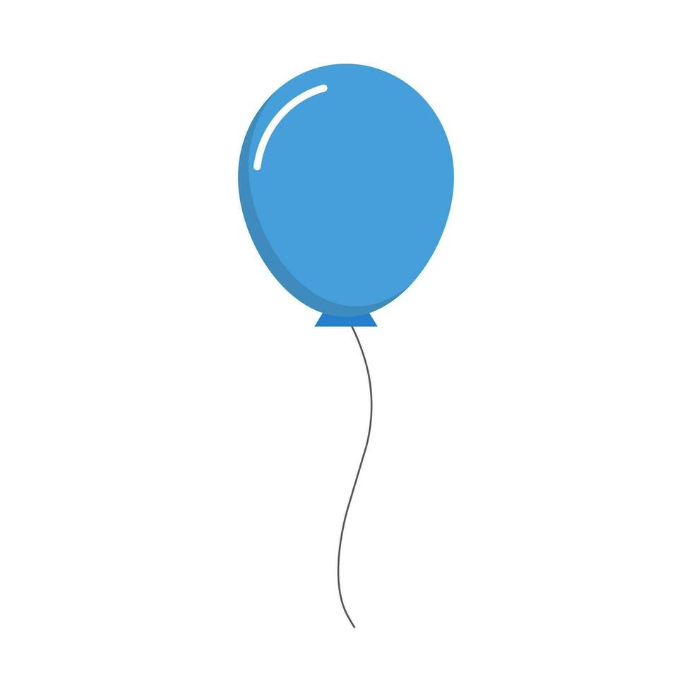 Flat design blue balloon icon. Vector. vector