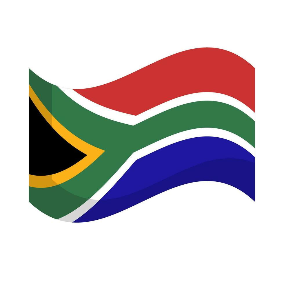 Fluttering South Africa flag icon. Vector. vector