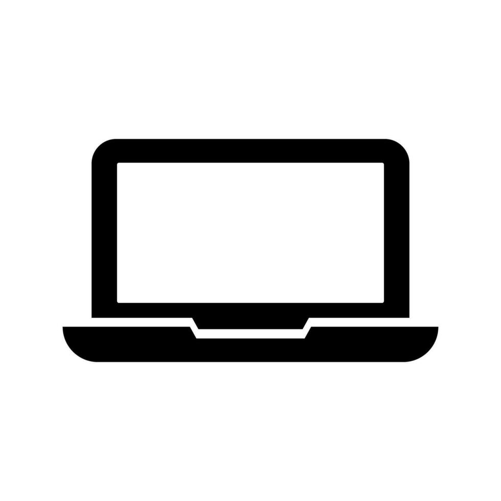 Laptop silhouette icon. Portable computer. Vector. vector