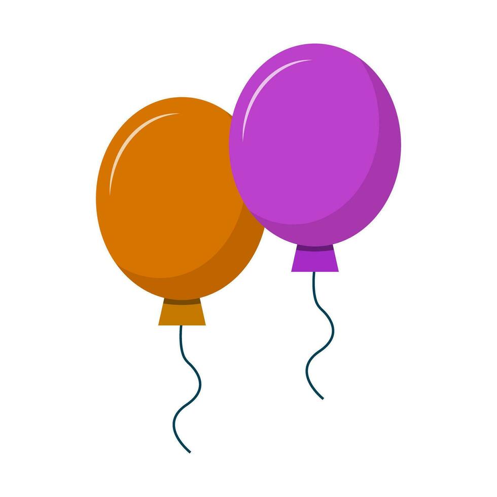 Orange and purple balloons. Vector. vector