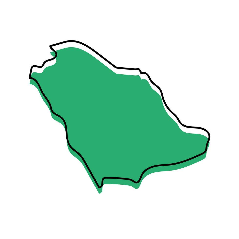 Modern Saudi Arabia map icon. Vector. vector
