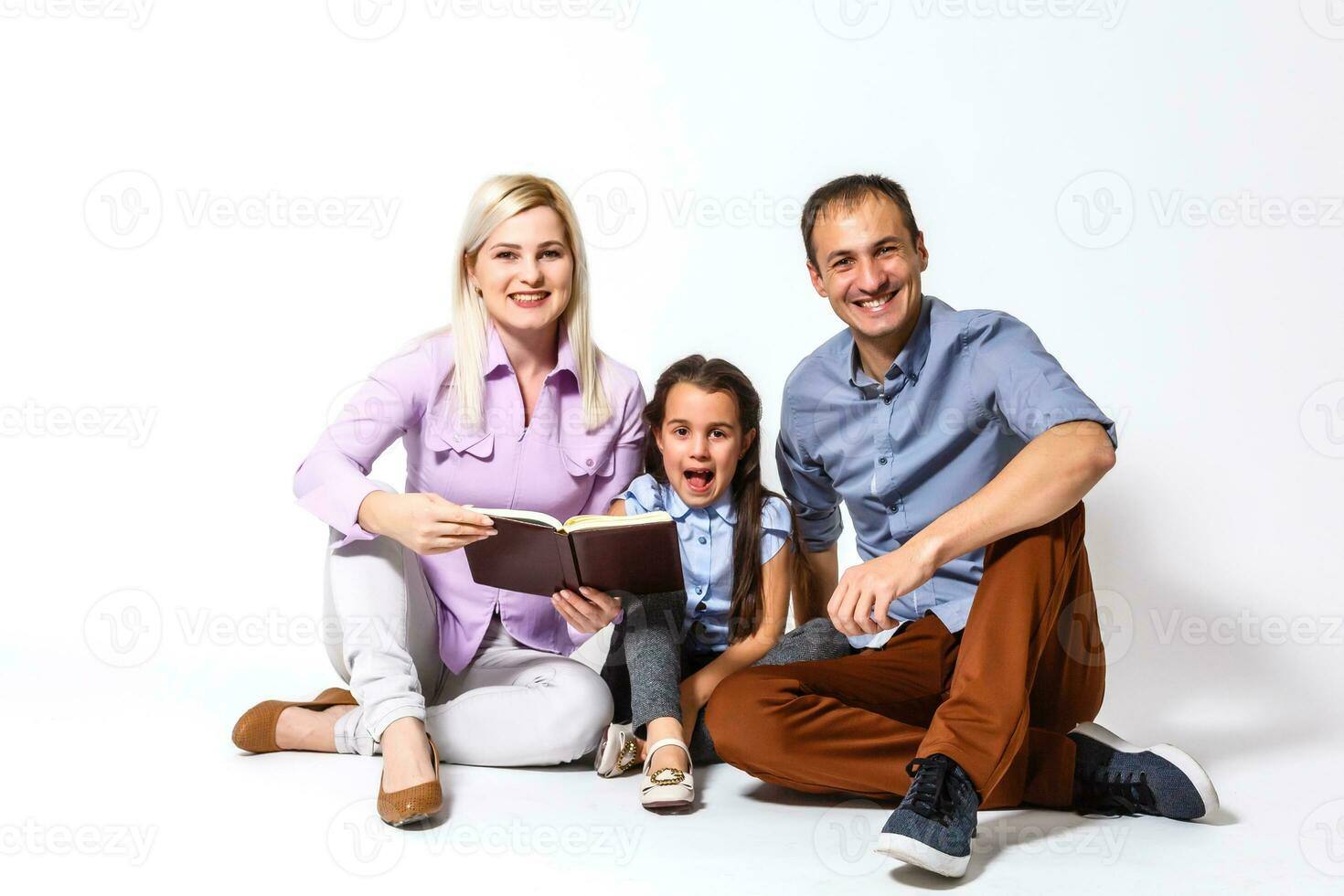 family using digital tablet laptop photo