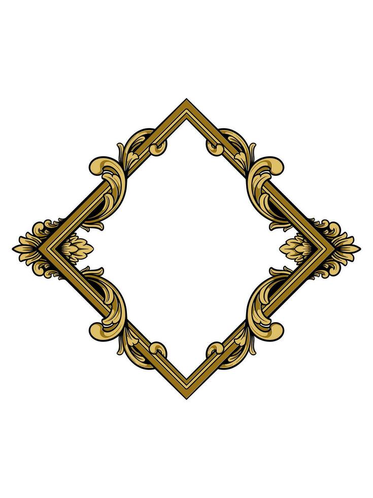 Vintage ornament luxury gold style vector