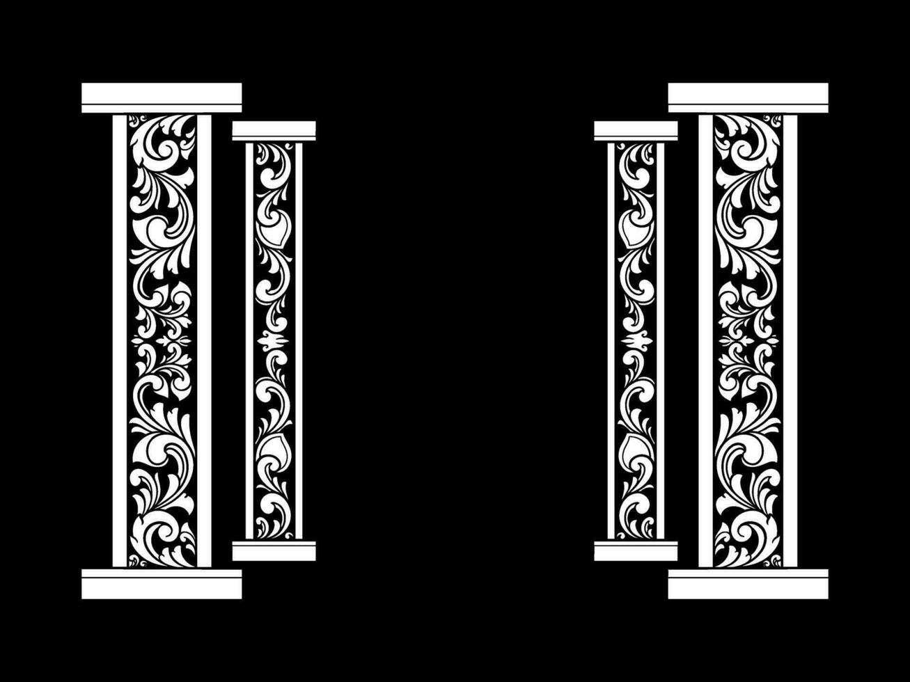 Vintage ornament for pole luxury simple vector