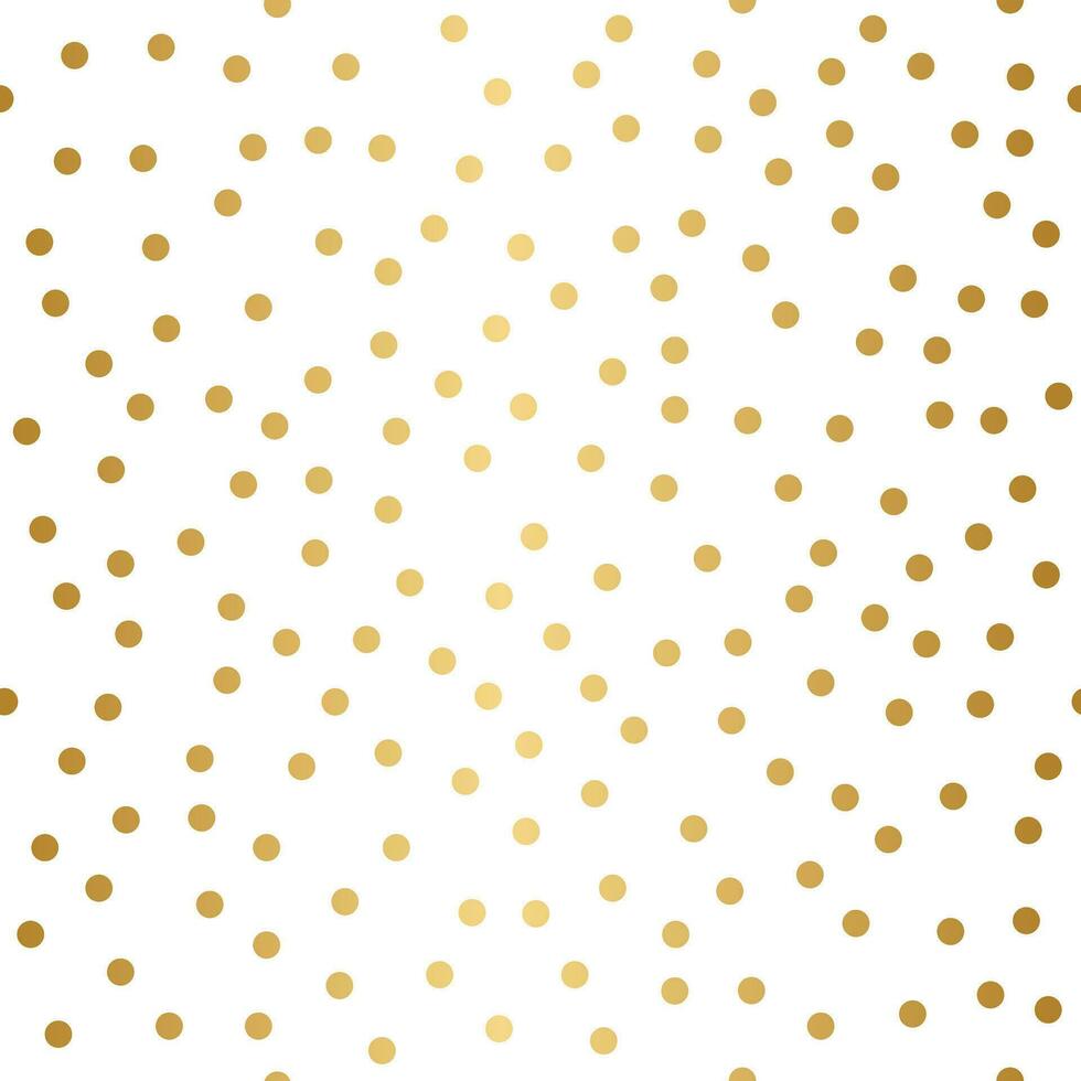 Celebration Confetti, Seamless pattern, golden dots on white background vector