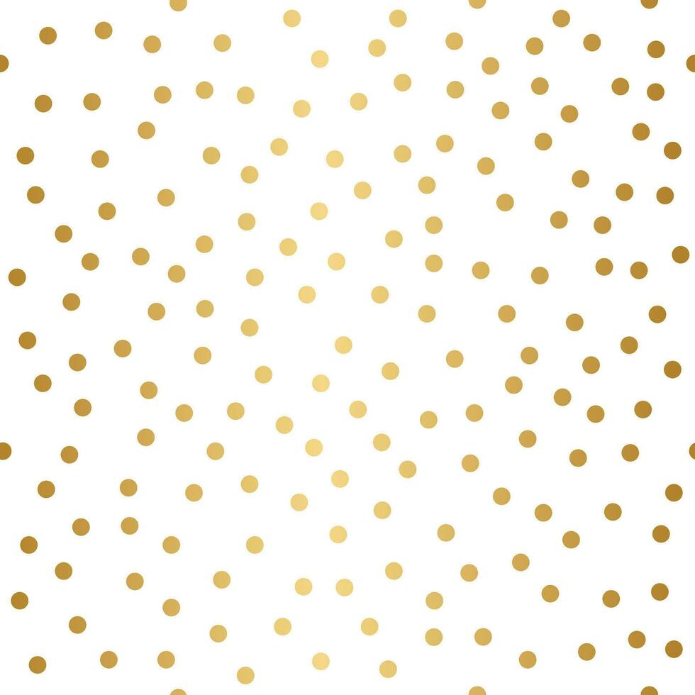 Celebration Confetti, Seamless pattern, golden dots on white background vector