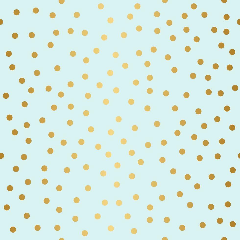 Celebration Confetti, Seamless pattern, golden dots on light blue background vector