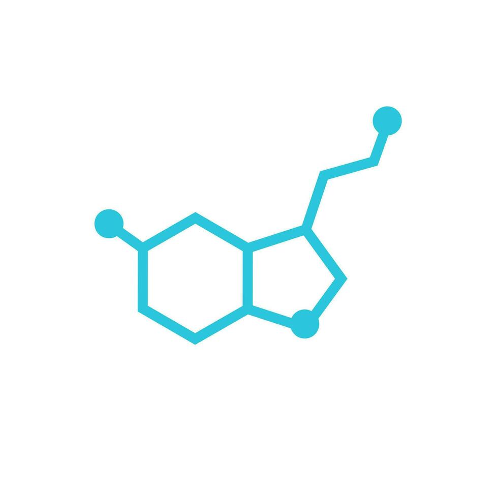 Serotonin ancient molecule symbol. From blue icon set. vector