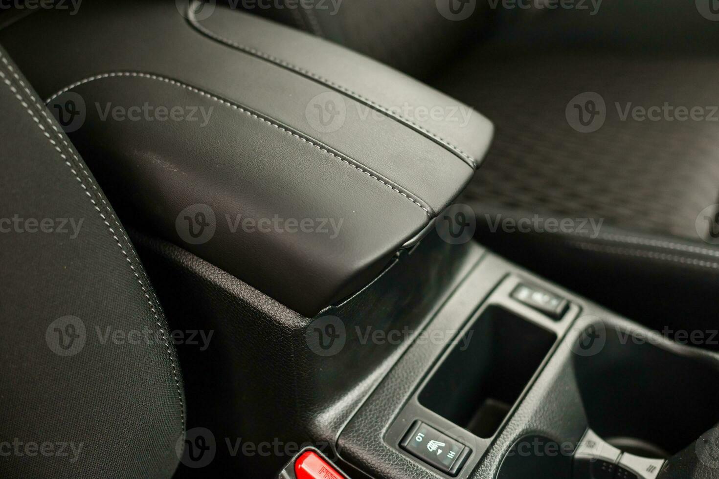 Detail of new modern car interior. photo